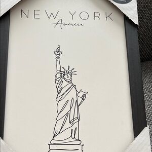 Black and White New York Line Art Illustration